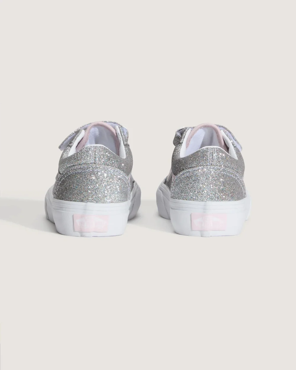 VANS - נעלי סניקרס לילדים Old Skool V (גיל 4-8 ) – V00CYAHN3 – glitter-silver-pale-petal – 3