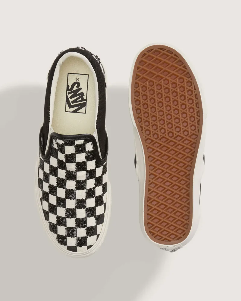 VANS - נעלי סניקרס Classic Slip-On – V00D6Y705 – beaded-checkerboard – 2