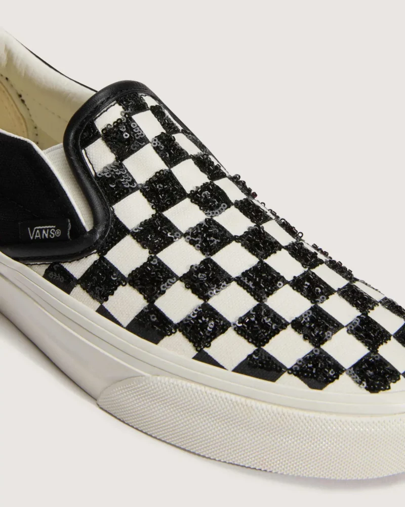 VANS - נעלי סניקרס Classic Slip-On – V00D6Y705 – beaded-checkerboard – 4
