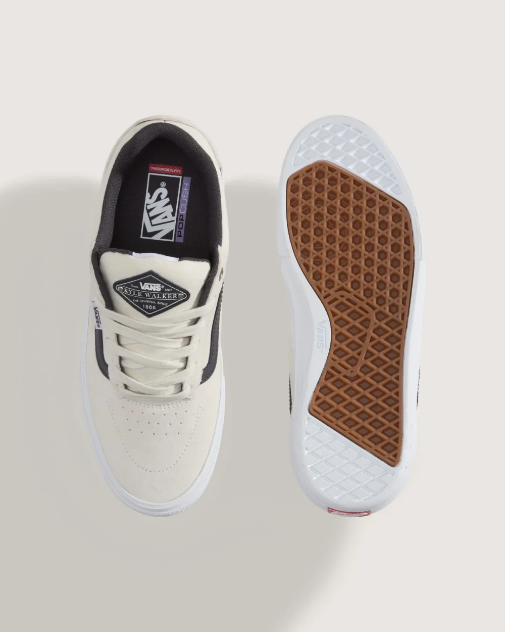 VANS - נעלי סניקרס Skate Kyle Walker Wafflecup – V00DA4XQL – white-gunmetal – 2