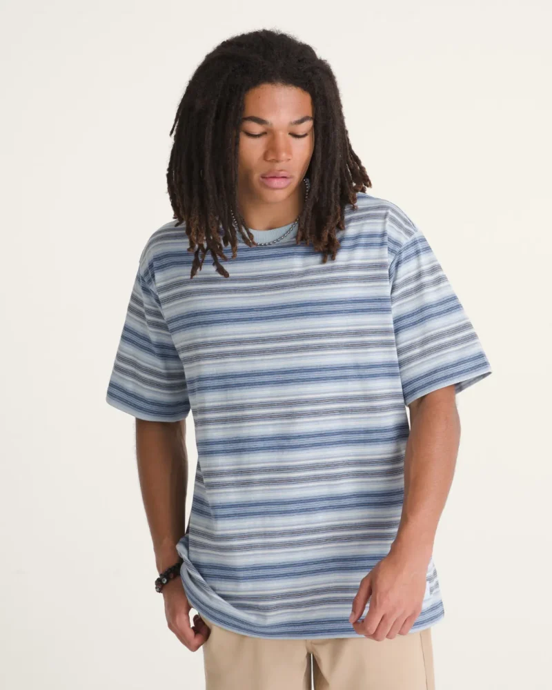 VANS - חולצת טי קצרה Ringer Striped Knit – V00U59H90 – soft-slate – 2