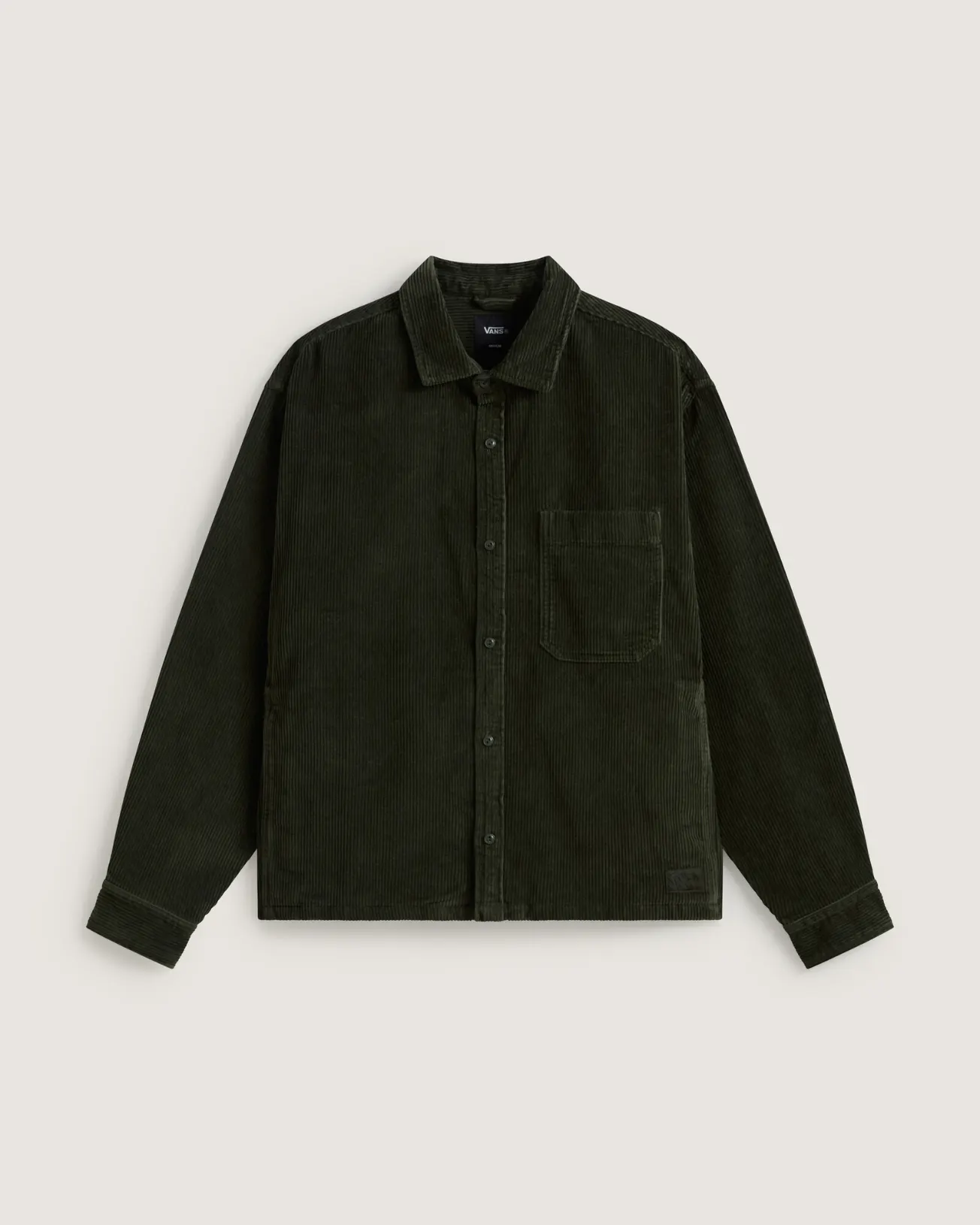 VANS - חולצה מכופתרת ארוכה Martinez Cord – V00UBQFRN – obsidian-fern – 1