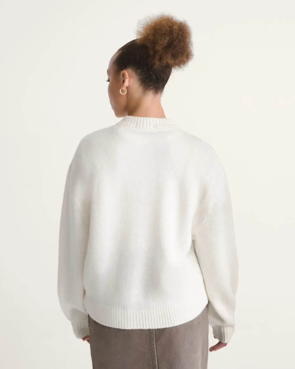 VANS - קרדיגן Teddy Round Neck – V00UCPC9F – egret – 3