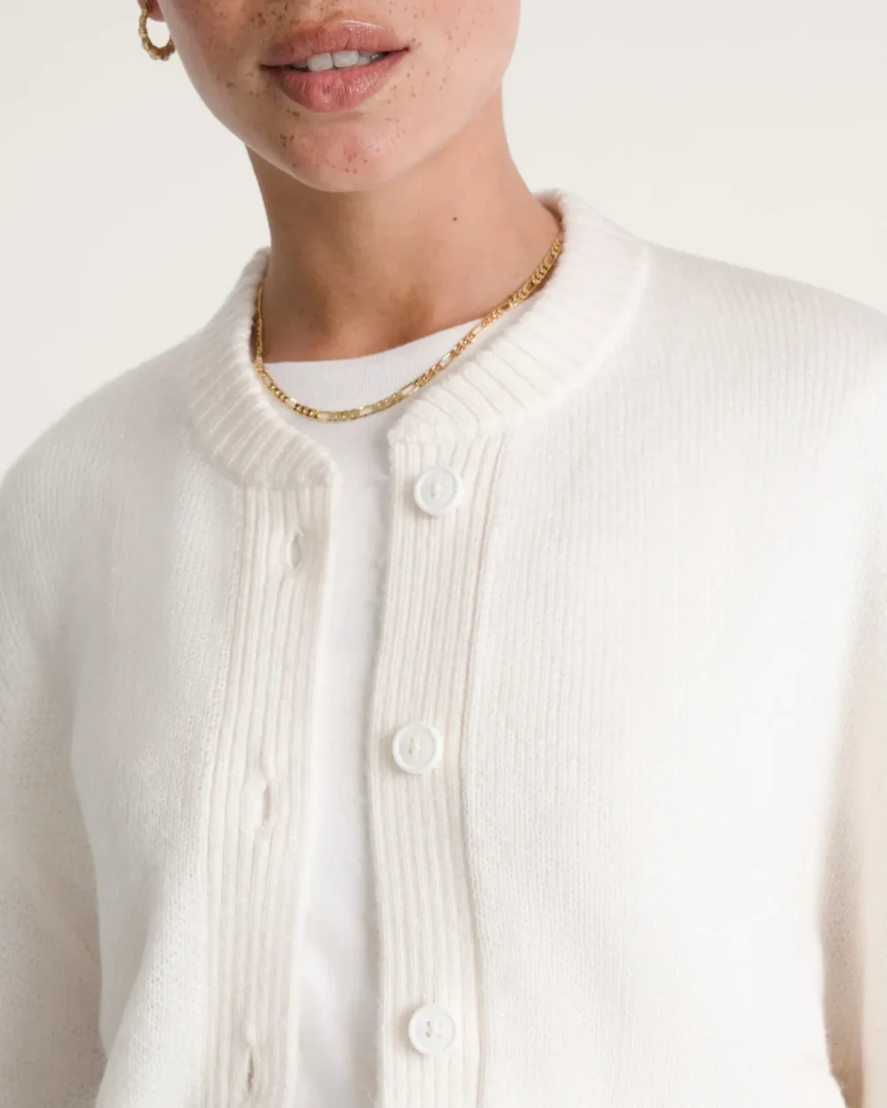 VANS - קרדיגן Teddy Round Neck – V00UCPC9F – egret – 4