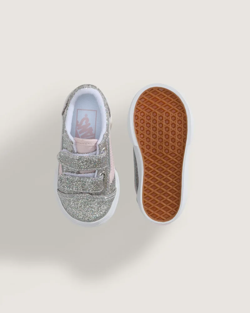 VANS - נעלי סניקרס לילדים Old Skool V (גיל 1-4) – V00VB2HN3 – glitter-silver-pale-petal – 2