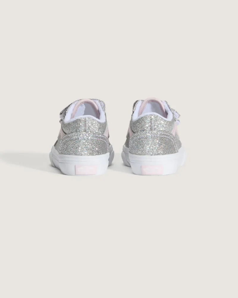 VANS - נעלי סניקרס לילדים Old Skool V (גיל 1-4) – V00VB2HN3 – glitter-silver-pale-petal – 3
