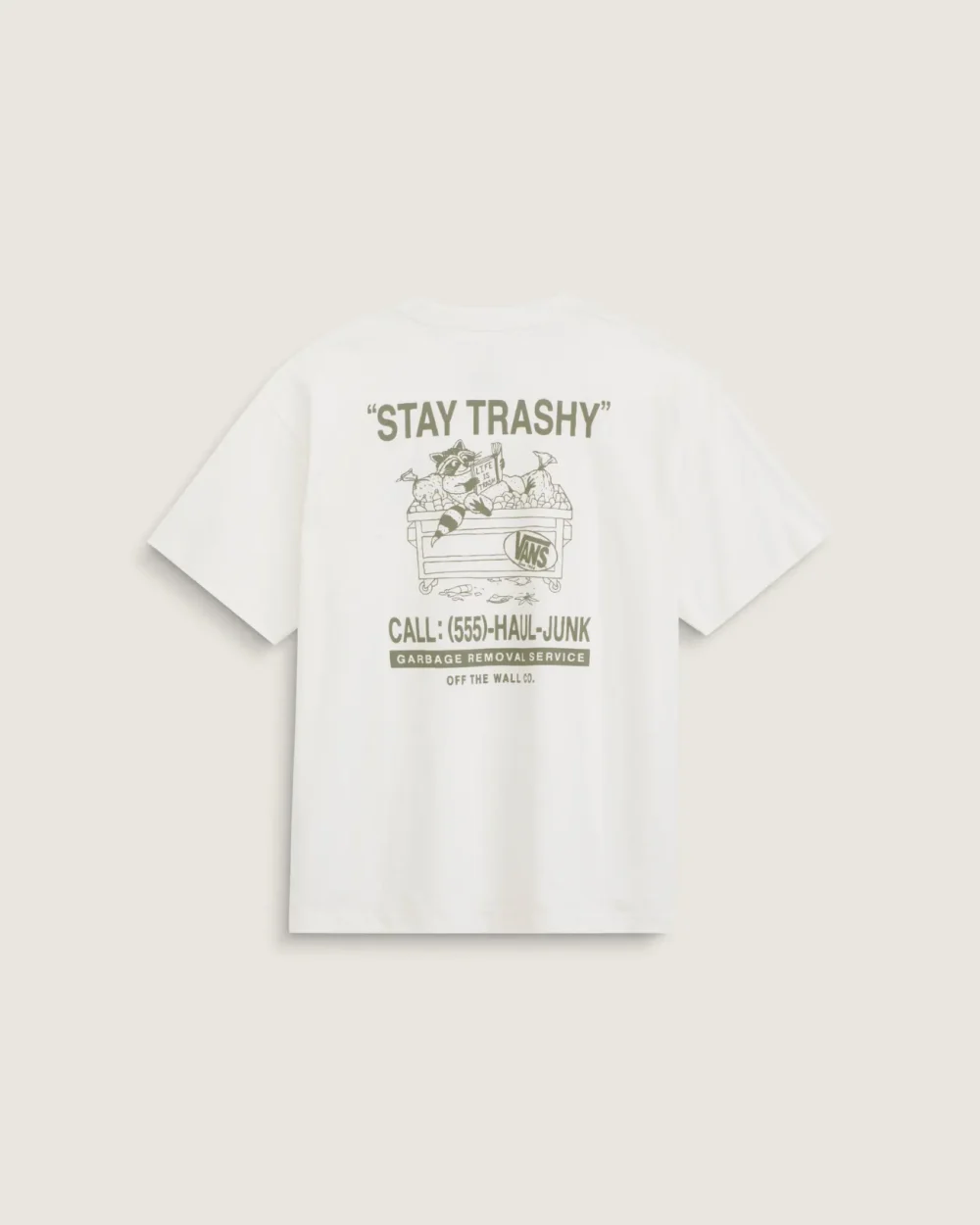 VANS - חולצת טי קצרה Trashy – V00X1EFS8 – marshmallow – 1
