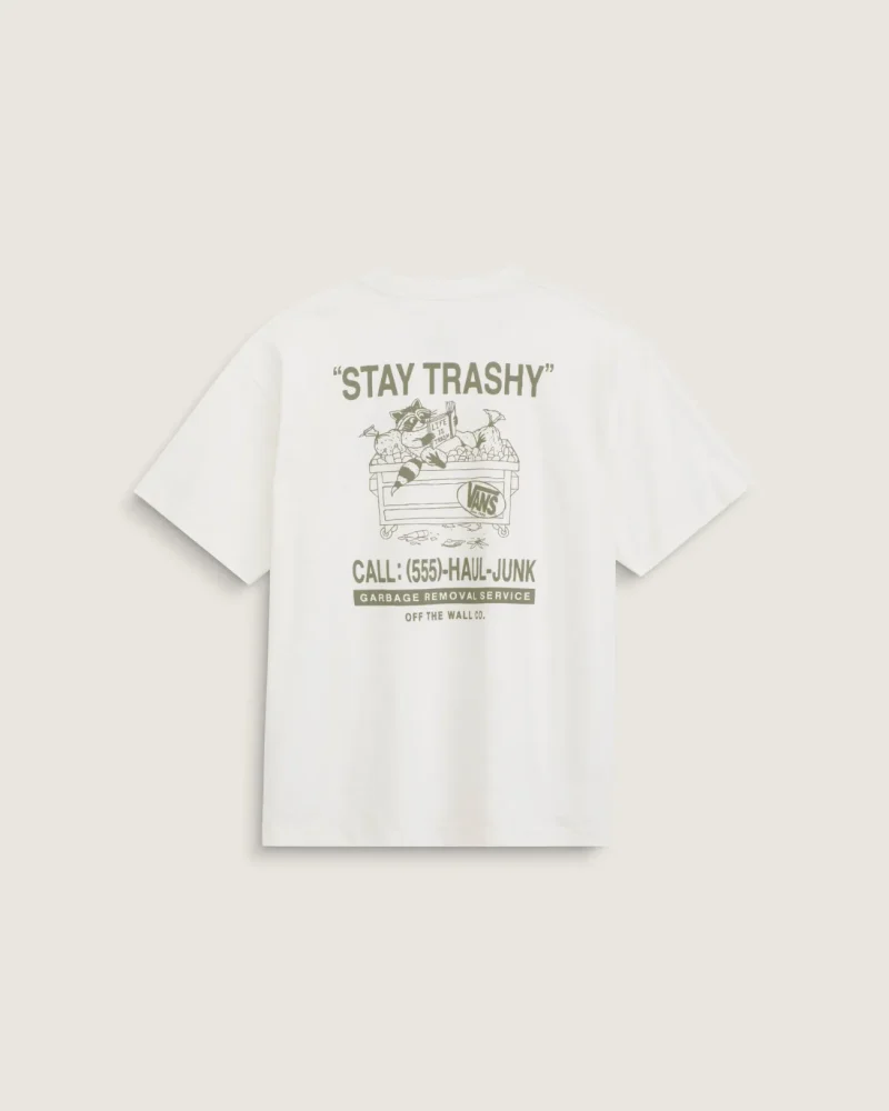 VANS - חולצת טי קצרה Trashy – V00X1EFS8 – marshmallow – 1