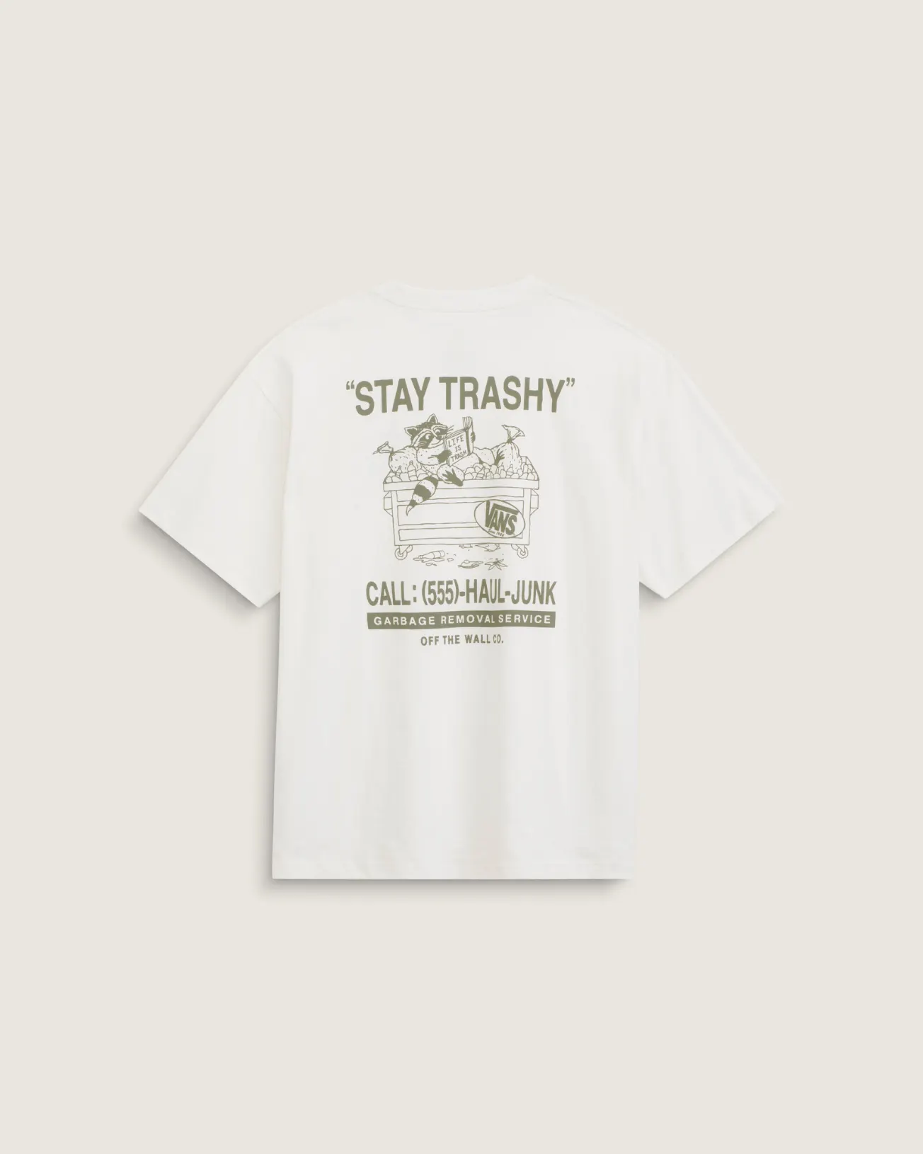 VANS - חולצת טי קצרה Trashy – V00X1EFS8 – marshmallow – 1