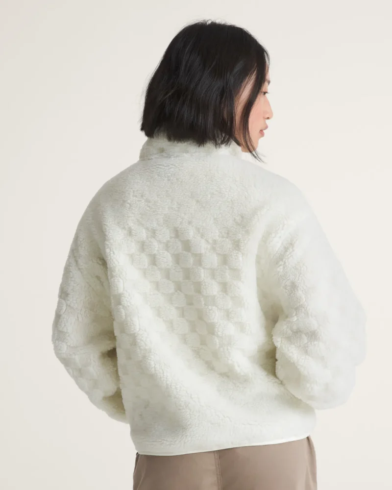 VANS - ג'קט פליס Queens High Pile Jacket – V010CXFS8 – marshmallow – 3