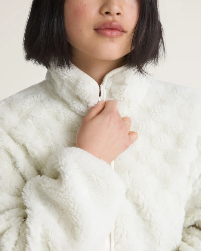 VANS - ג'קט פליס Queens High Pile Jacket – V010CXFS8 – marshmallow – 5