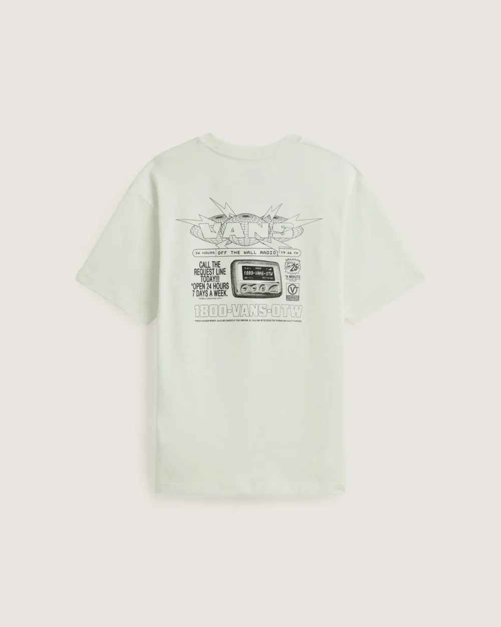VANS - חולצת טי קצרה Vans Hotline Radio – V010FWFS8 – marshmallow – 1