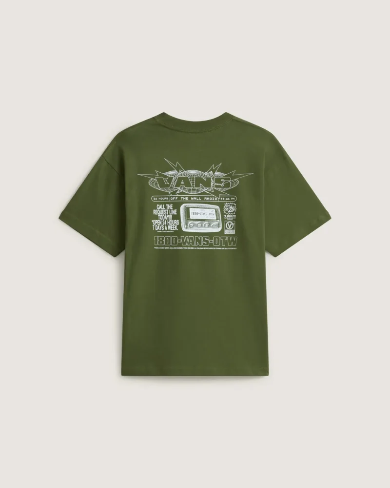 VANS - חולצת טי קצרה Vans Hotline Radio – V010FWGRK – green-balsam – 1